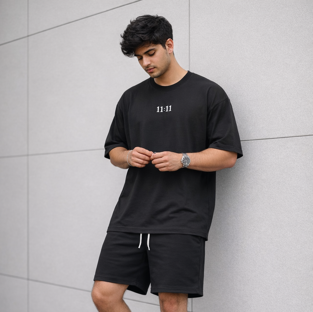 11:11 Embroidery Oversized T-Shirt