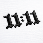11:11 Embroidered White Baby Tee