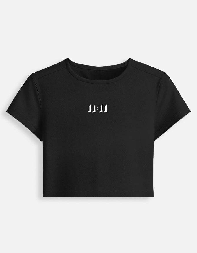 11:11 Embroidered Baby Tee – UrbanFlex
